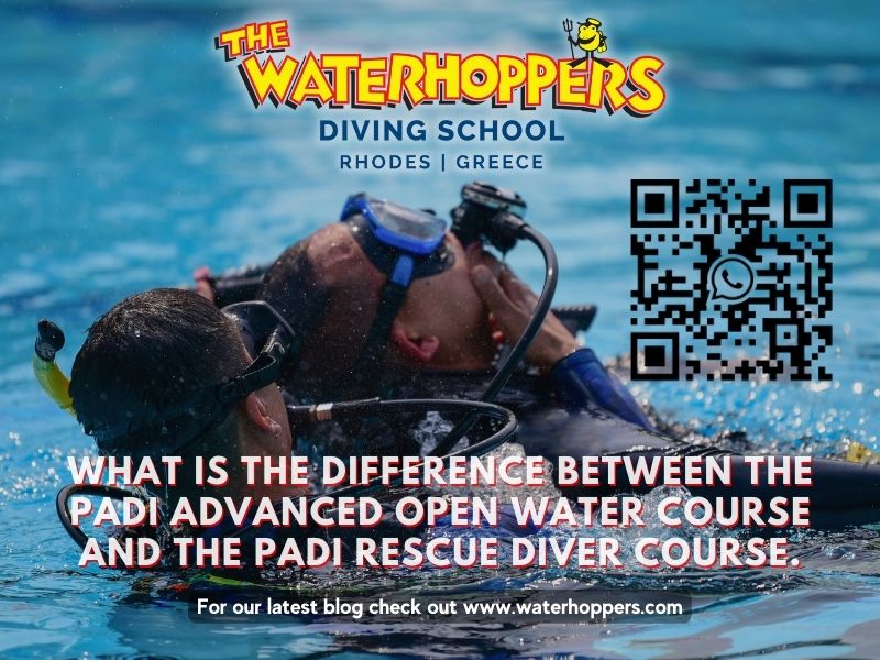 What is the difference between the PADI Advanced Open Water course and the PADI Rescue Diver course.